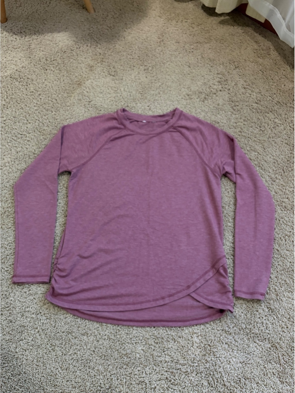 Women's dusty mauve pink Danskin long-sleeve activewear top shirt L LARGE